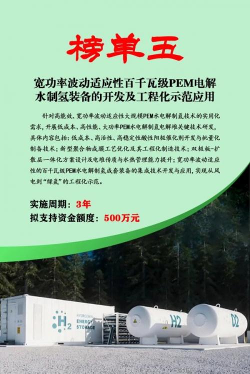 两项绿氢技术纳入内蒙古2024年揭榜挂帅技术榜单(图1)